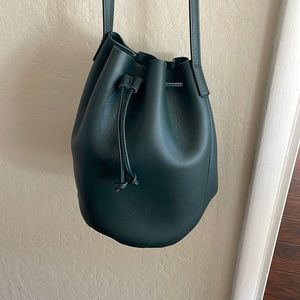 Baggu Leather Bucket Bag - Bottle Green